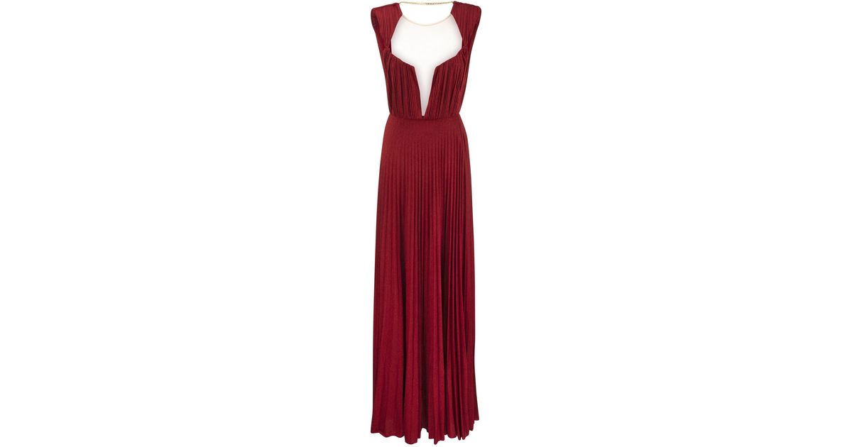 RED CARPETドレス IN LUREX JERSEY Elisabetta Franchi Red Carpet Dress In Lurex Jersey With