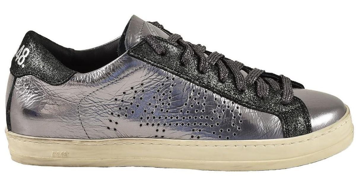 P448 Leather Silver Sneakers in Metallic | Lyst