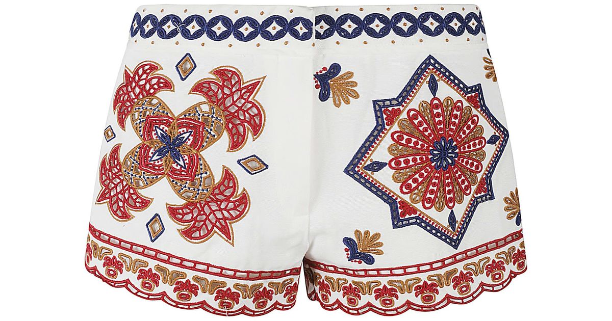 FARM Rio Printed Concealed Shorts in Red | Lyst