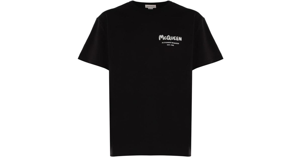 Alexander McQueen Logo Est. 1992 T-shirt in Black for Men | Lyst