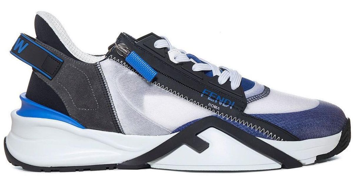 Fendi Synthetic Flow Lace-up Sneakers in Blue for Men | Lyst UK