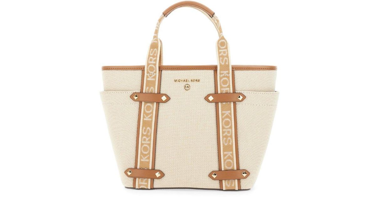 MICHAEL Michael Kors Cotton Maeve Tote Bag in Natural Save 17 Lyst UK