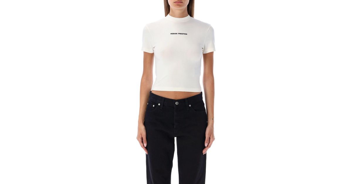 Heron PrestonヘロンプレストンHPNY Logo Cropped Tee Tシャツ heron-preston-WHITE-Baby-T-