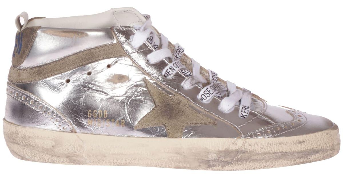 Golden Goose Mid Star Laminated Upper And Spur Suede Star | Lyst