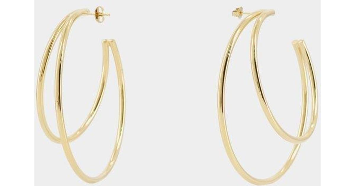 Marine Serre Moon Hoops 65mm Earring - - Gold - Brass in Metallic | Lyst UK
