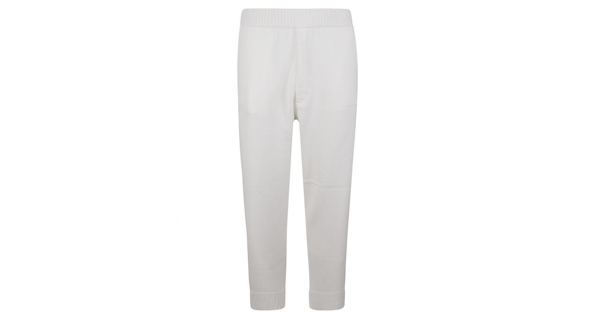 Zegna Ribbed Track Pants in White for Men Lyst
