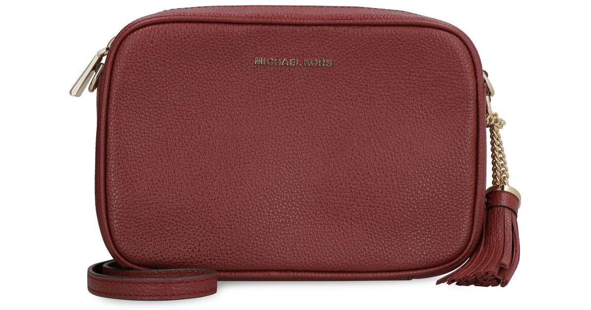 Michael Kors Ginny Leather Crossbody Bag in Red | Lyst