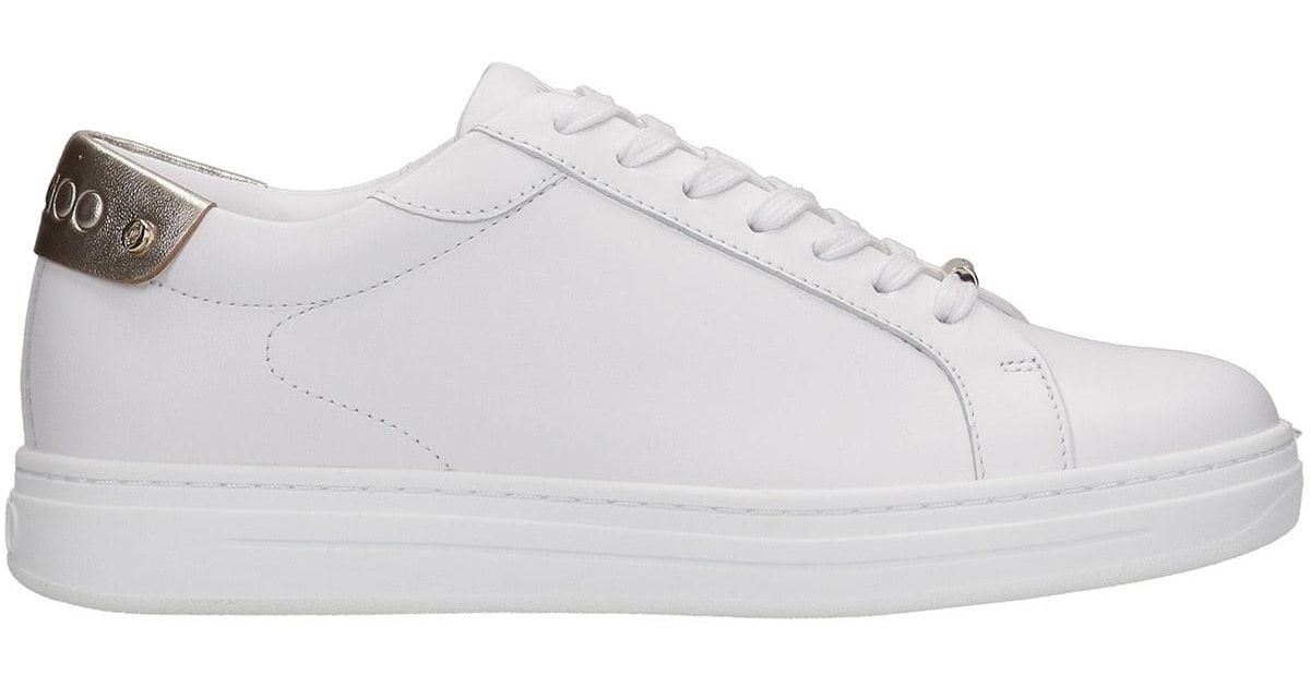 Jimmy Choo Rome Sneakers In Leather in White | Lyst UK