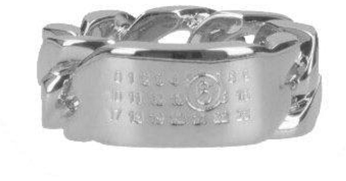 Maison Margiela Chain Ring サイズM MM6 Maison Margiela curb-chain Ring | Silver | FARFETCH