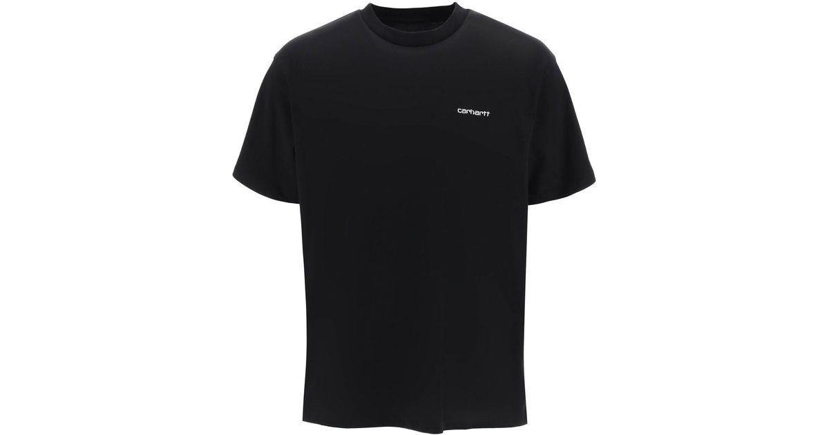 Carhartt WIP Logo Embroidery T-shirt in Black for Men | Lyst