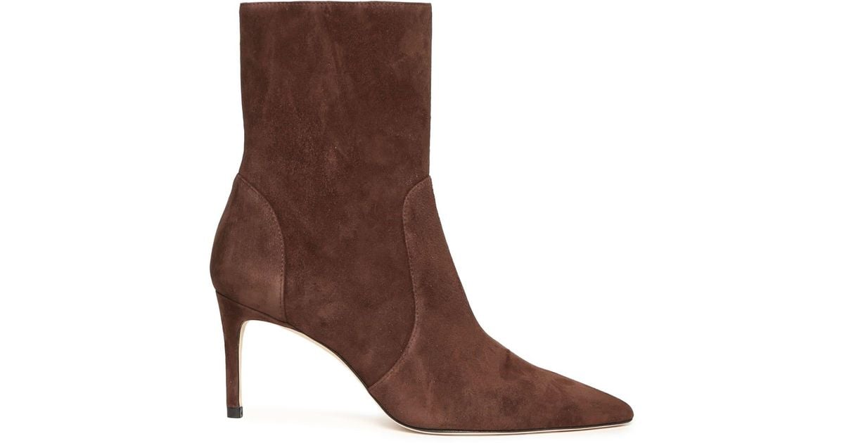 Stuart Foot Stuart Weitzman Stuart Power Suede Ankle Boot in Brown | Lyst