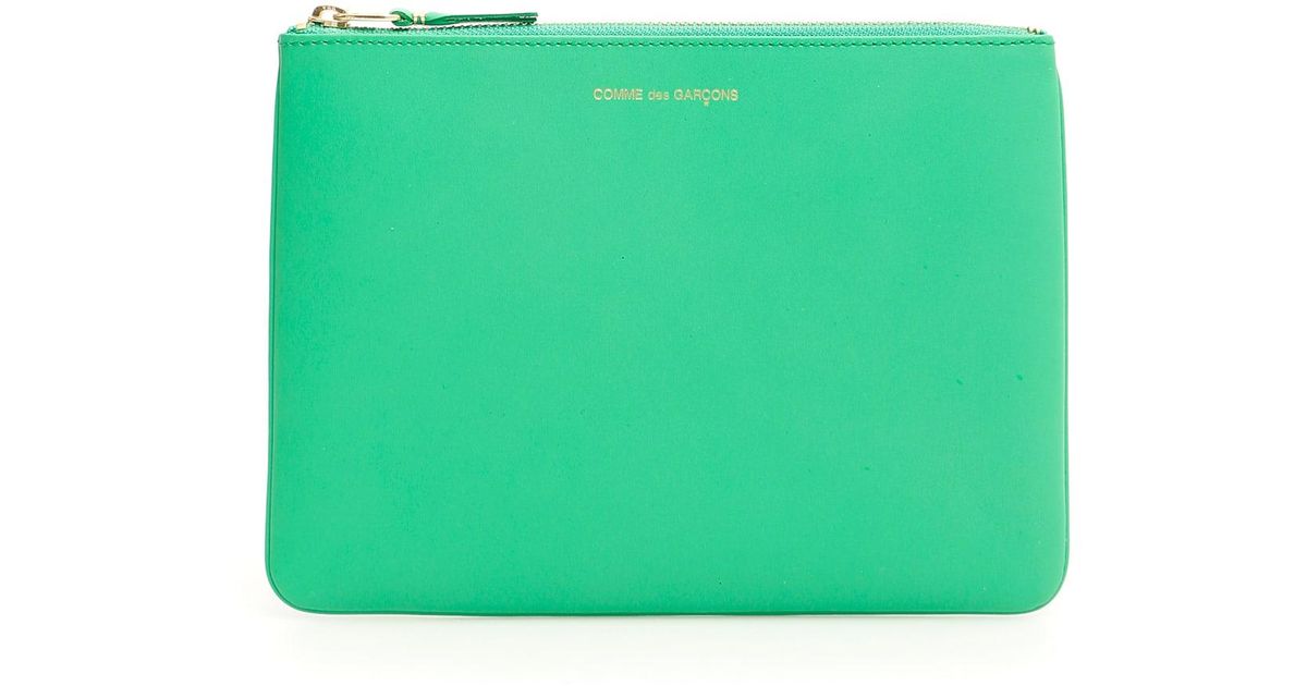 Comme des Garçons Leather Classic Pouch in Green for Men | Lyst