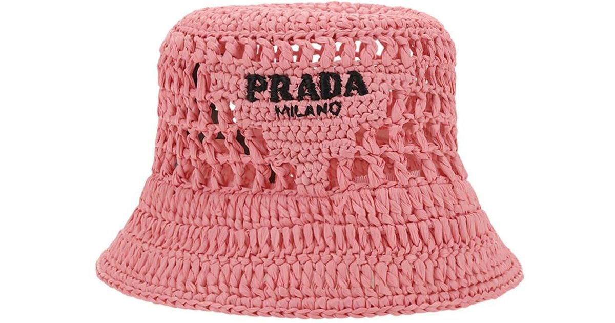 Prada Bucket Hat in Pink | Lyst