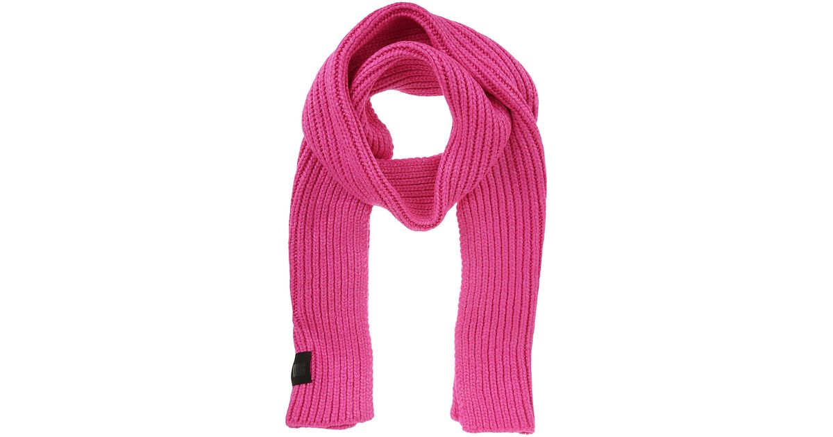 UGG W Chunky Rib Knit Scarf Neon Pink | Lyst