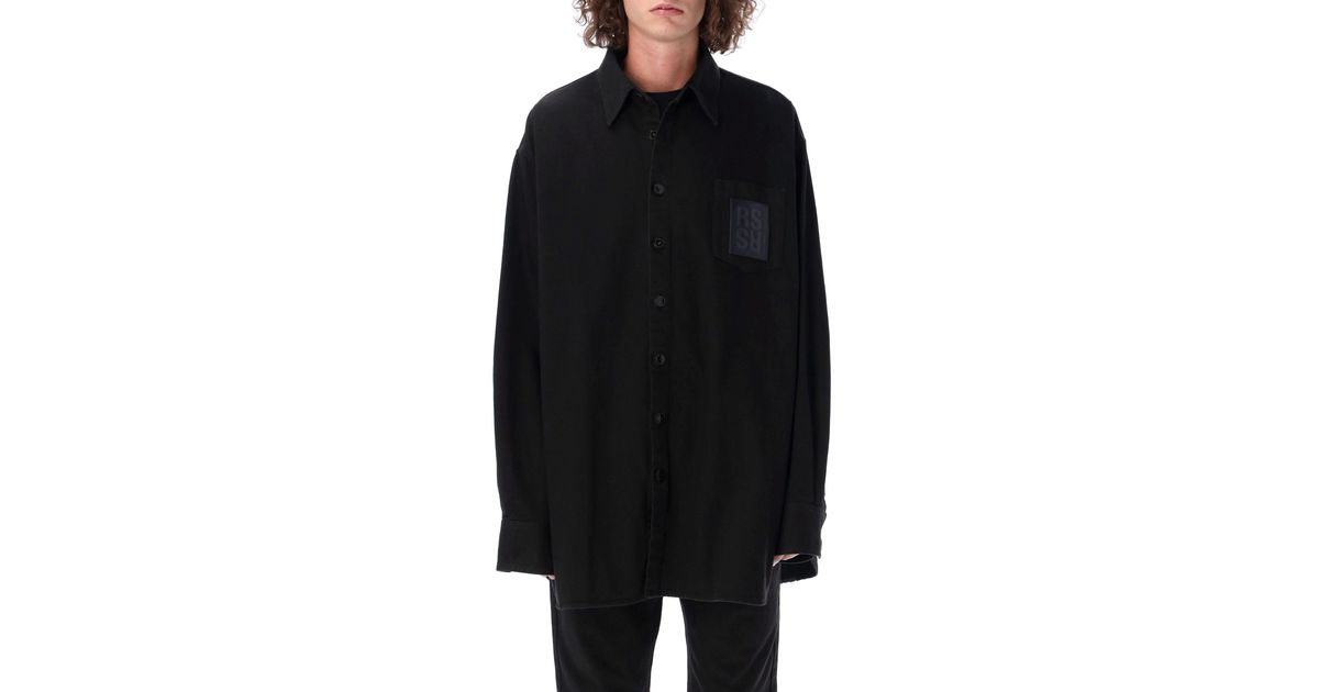 Raf Simons Oversized Denim Shirt in Black for Men - Save 3% | Lyst UK