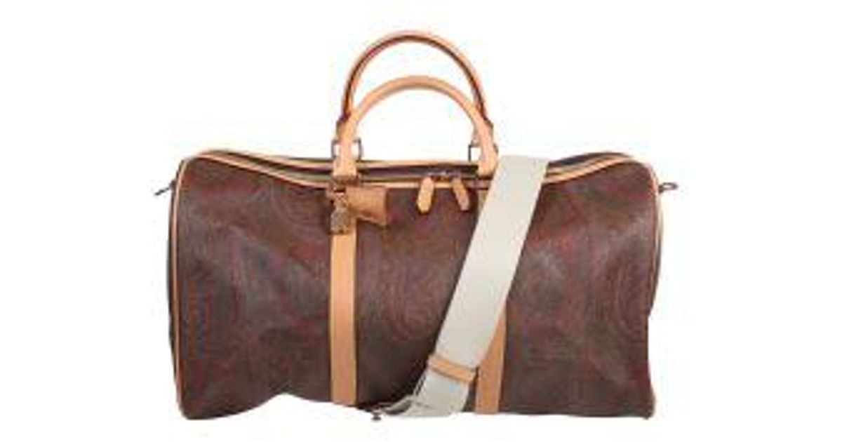 Etro Travel Bag Made Of Paisley Jacquard Canvas in Brown for Men
