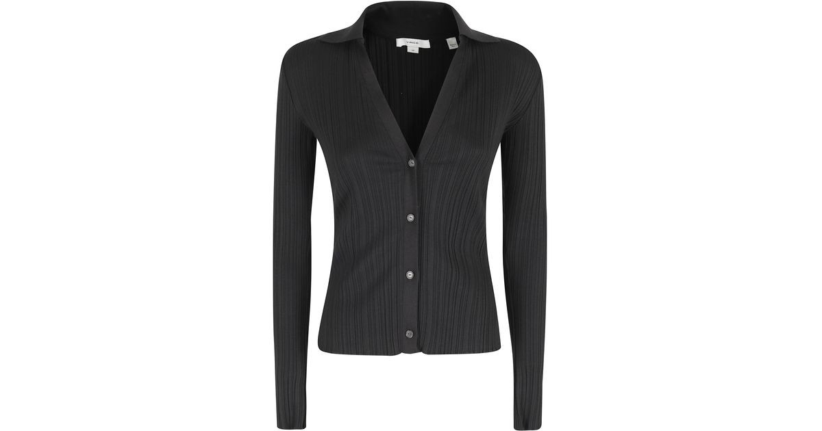 Varigated Ribs Vince Variegated Rib Polo Cotone in Black | Lyst UK