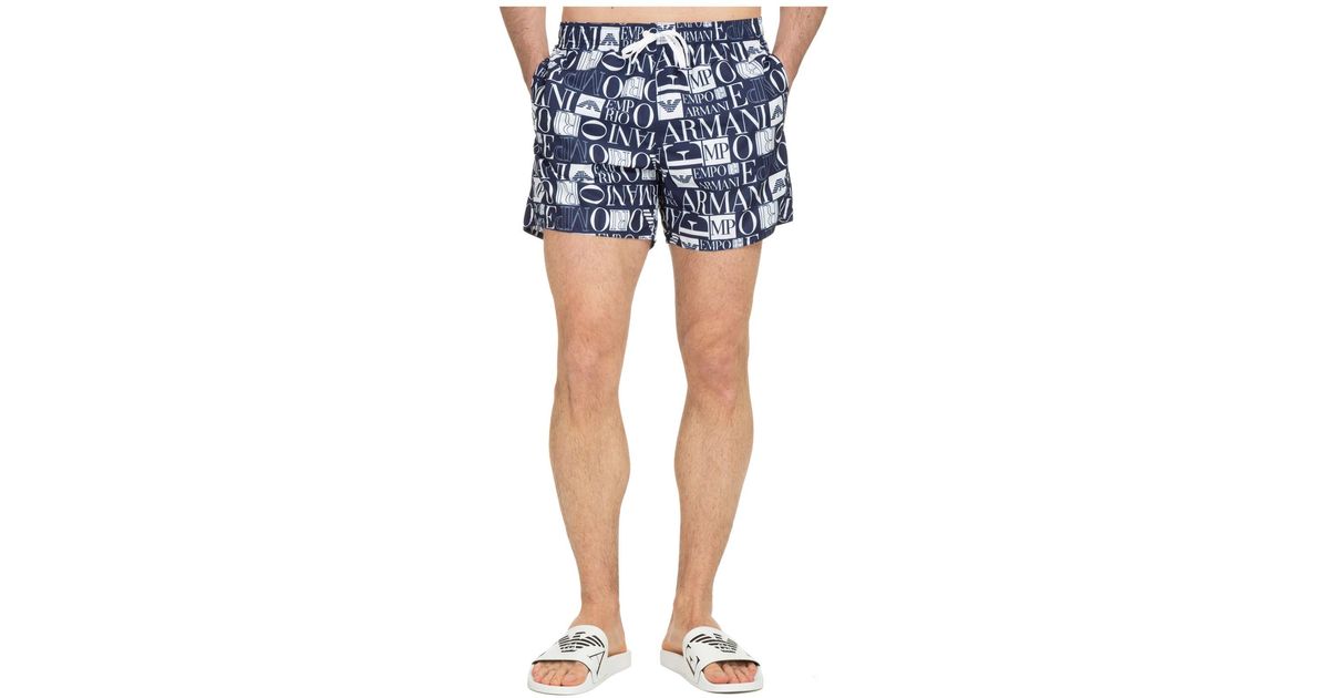Emporio Armani Synthetic Dior And Peter Doig Swimming Trunks in Navy
