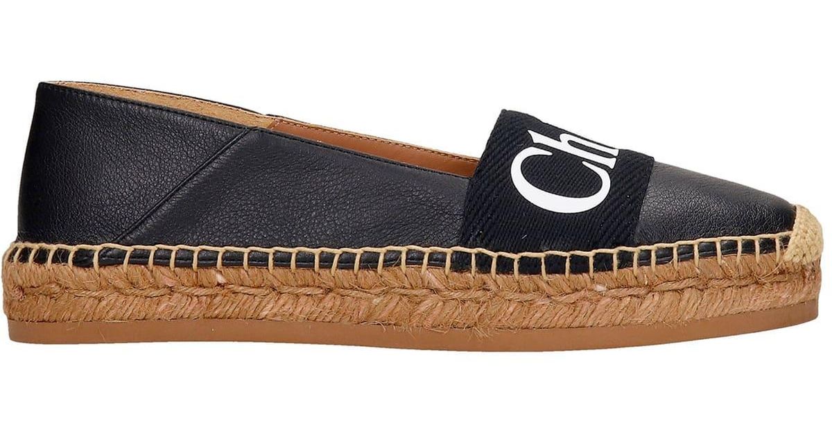 Chloé Espadrilles In Leather in Black Lyst UK
