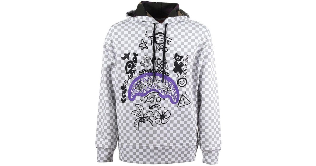 Sprayground Cotton Smooth Graffiti Hoodie in Gray for Men Lyst
