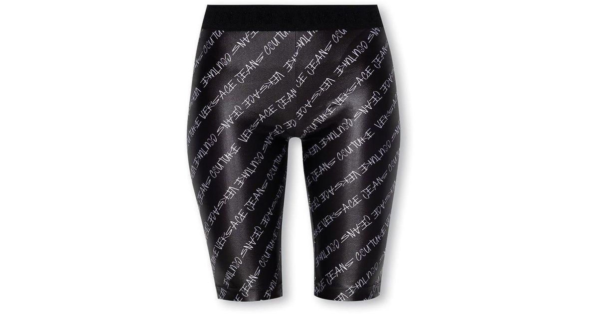 versace jeans couture garland logo waist leggings