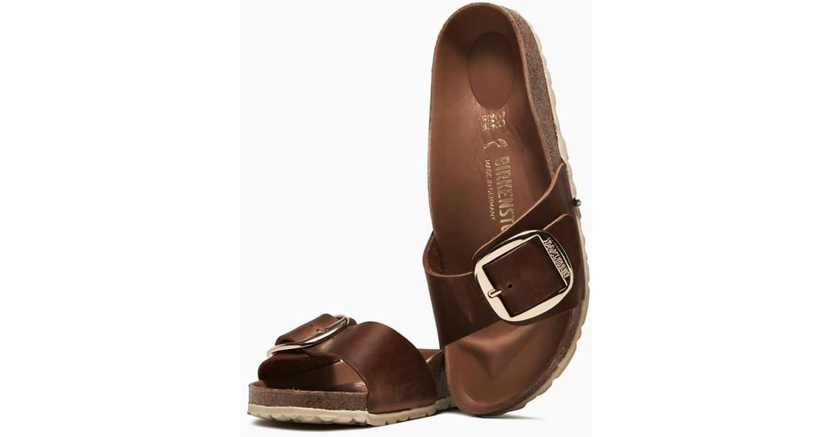 Birkenstock Leather Madrid Big Buckle Sandals 1006525 in Cognac (Brown) - Lyst