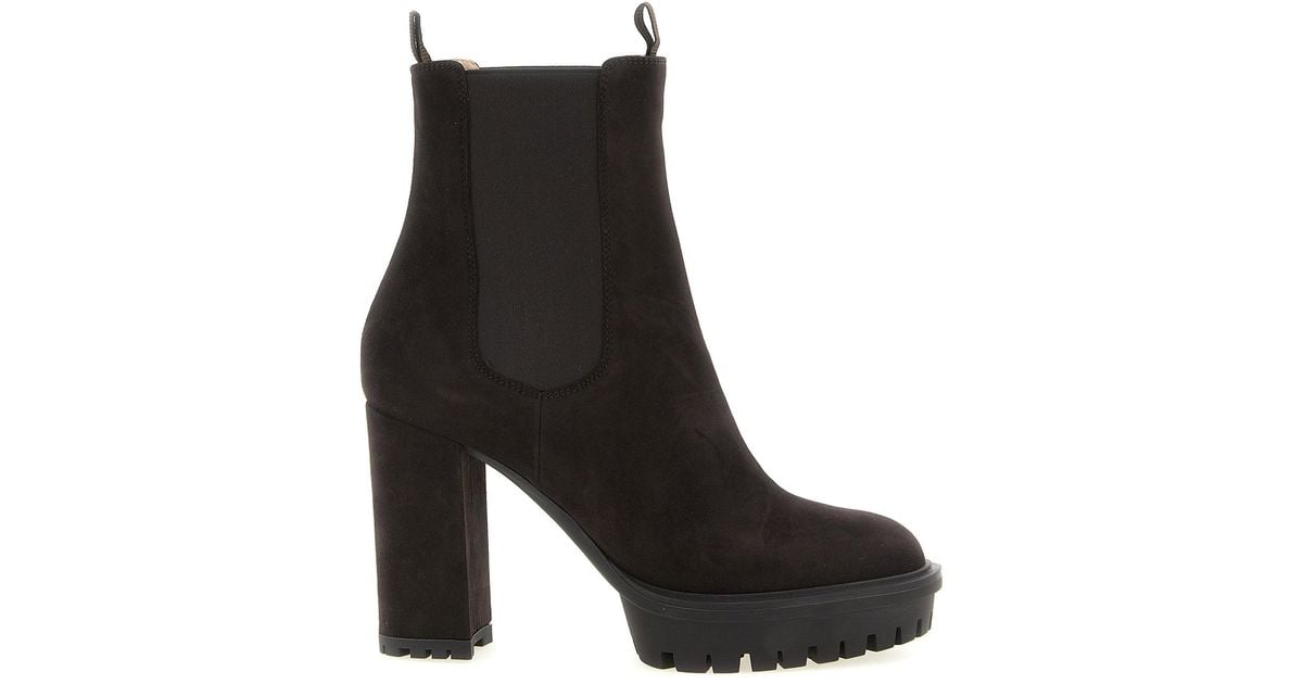 Gianvito Rossi Barry Ankle Boot in Black | Lyst