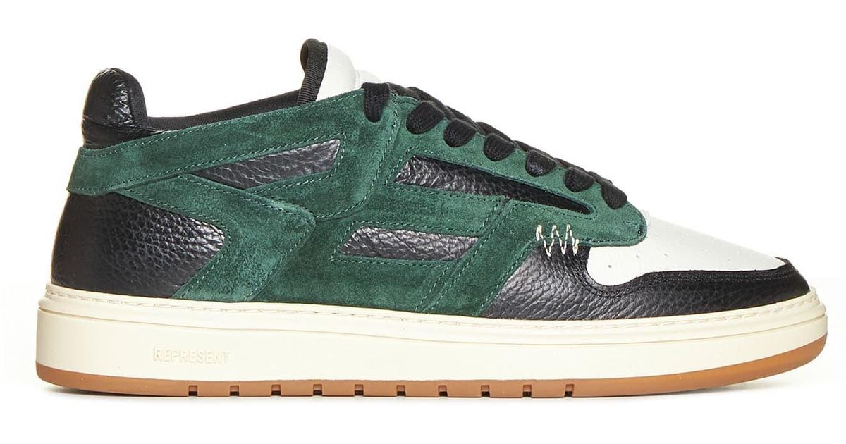 Represent Reptor Leather And Suede Sneakers in Green for Men | Lyst