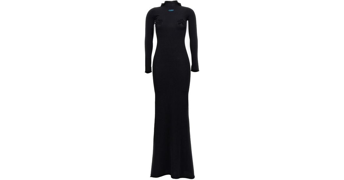 Off-White c/o Virgil Abloh Long Hooded Dress Dresses in Black | Lyst