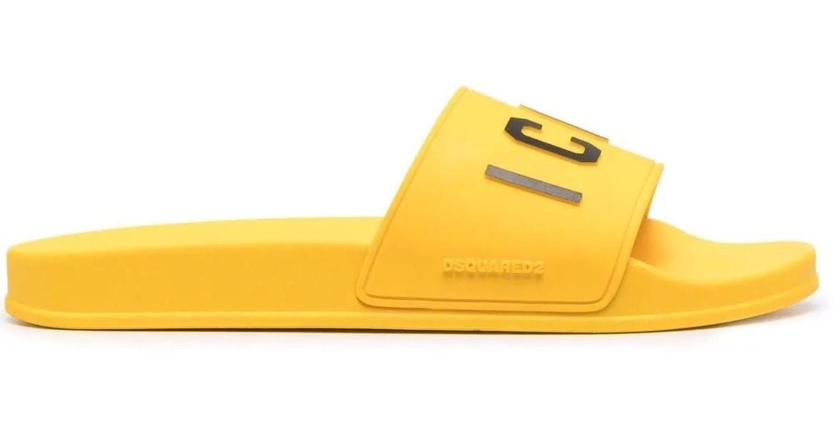DSquared² Yellow Slides for Men - Lyst