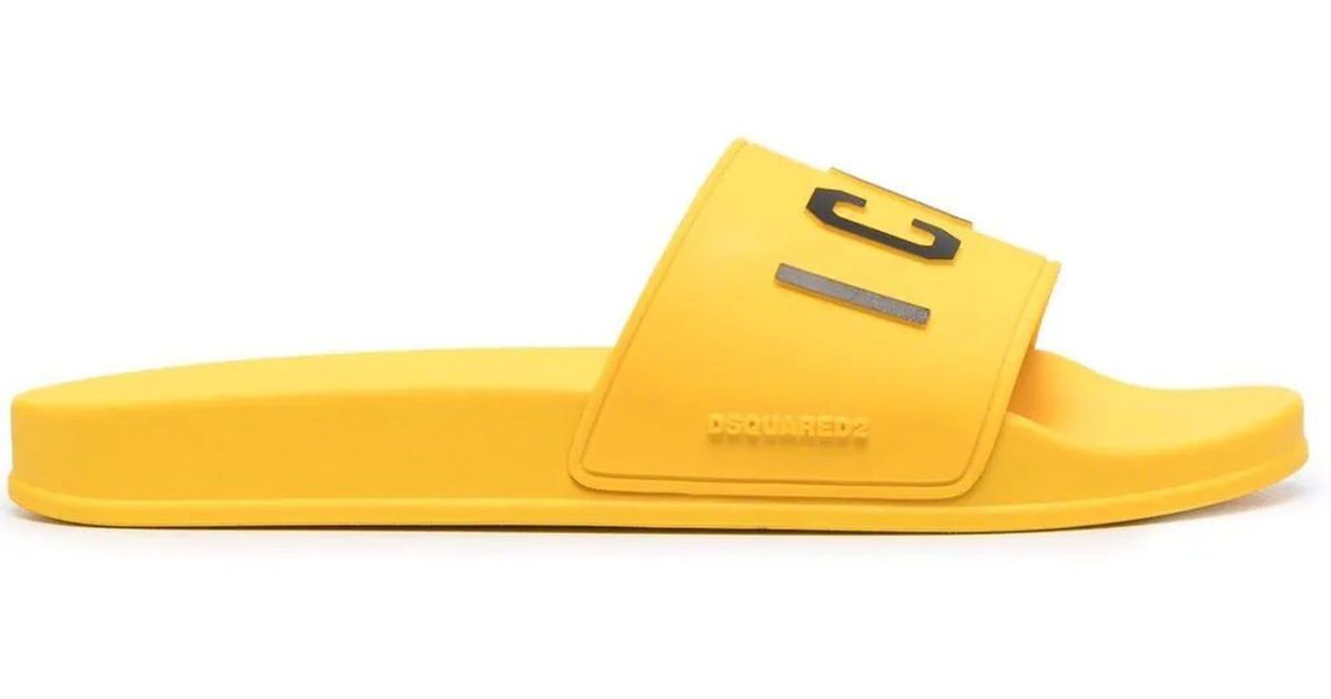 DSquared² Yellow Slides for Men Lyst