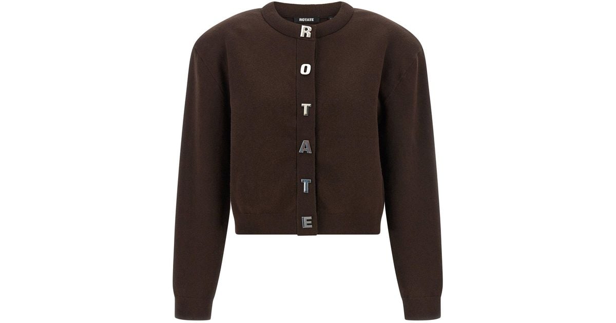 ROTATE BIRGER CHRISTENSEN Cardigan in Black | Lyst