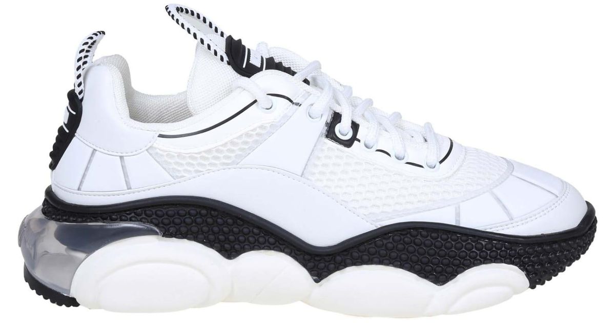 Moschino Leather Sneakers Bolla 35 In White Mesh for Men | Lyst