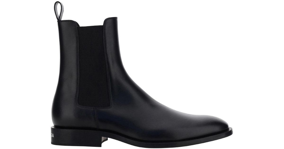 Balenciaga Leather Chelsea Boots in Black for Men | Lyst