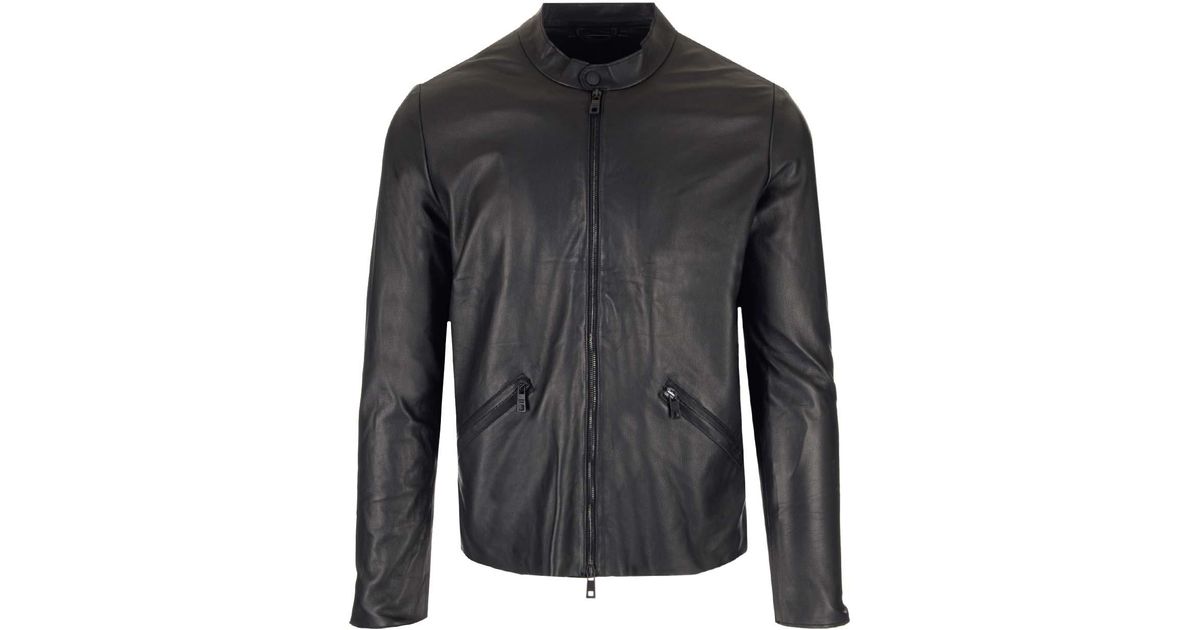 Giorgio Brato Leather Biker in Black for Men | Lyst