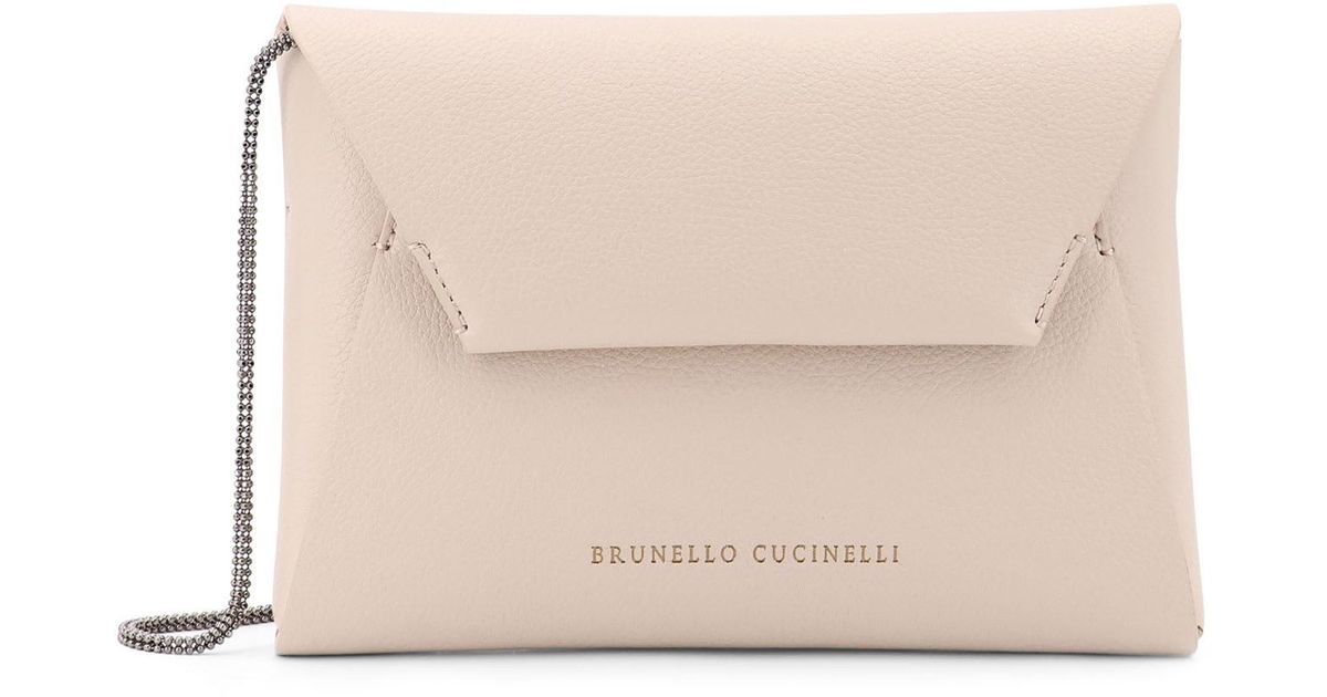 ショルダーバッグ・ポシェット BRUNELLO CUCINELLI BC Duo leather clutch with Precious Brunello Cucinelli Bc Duo Leather Clutch With Precious Chain