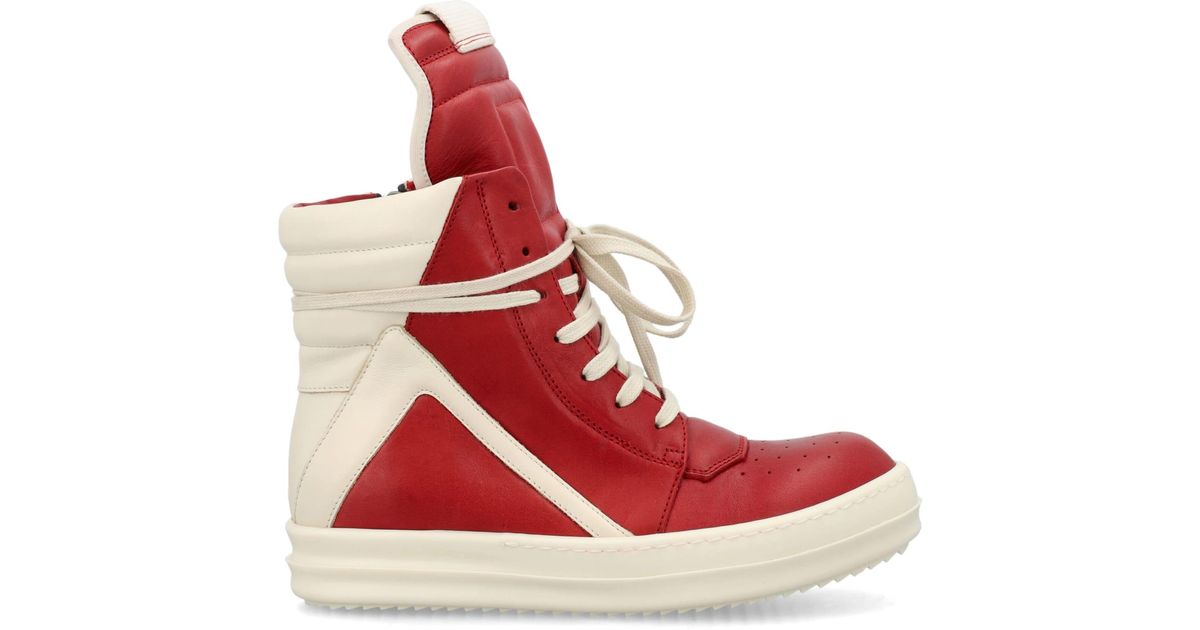 Rick Owens Geobasket in Red | Lyst