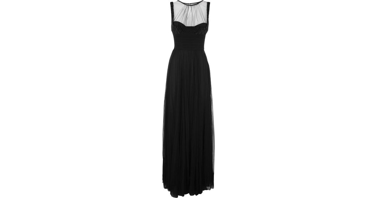 Elisabetta Franchi Red Carpet Dress With Embroidered Velvet Bodice in Black Lyst