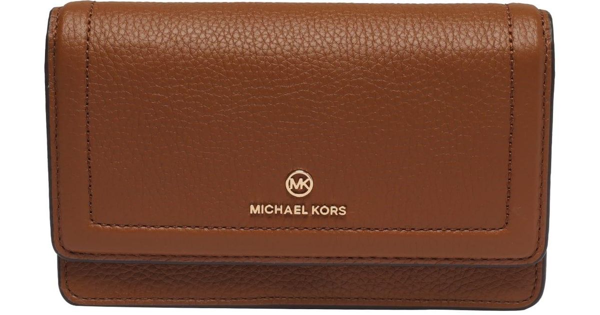 Michael Kors Jet Set Charm Small Top-Handle Phone Crossbody  (brown/softpink) … - AllGlitters