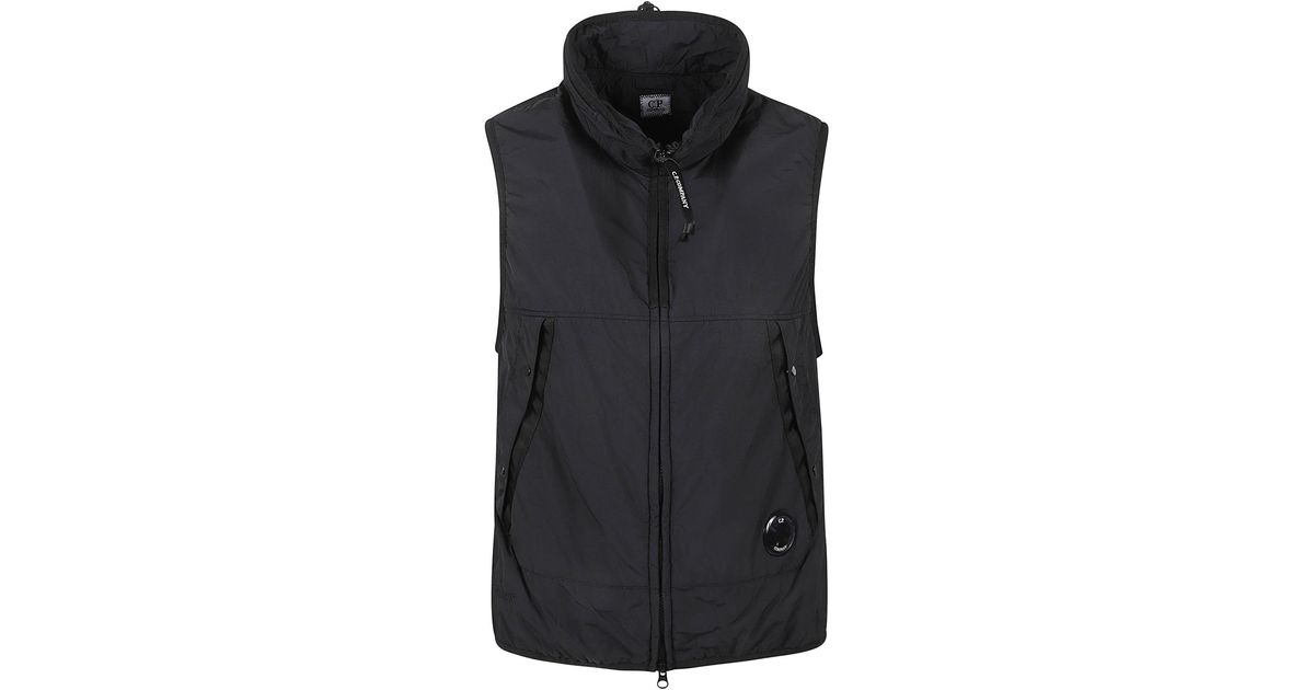 C.P. Company High Neck Zip Vest in Black for Men Lyst