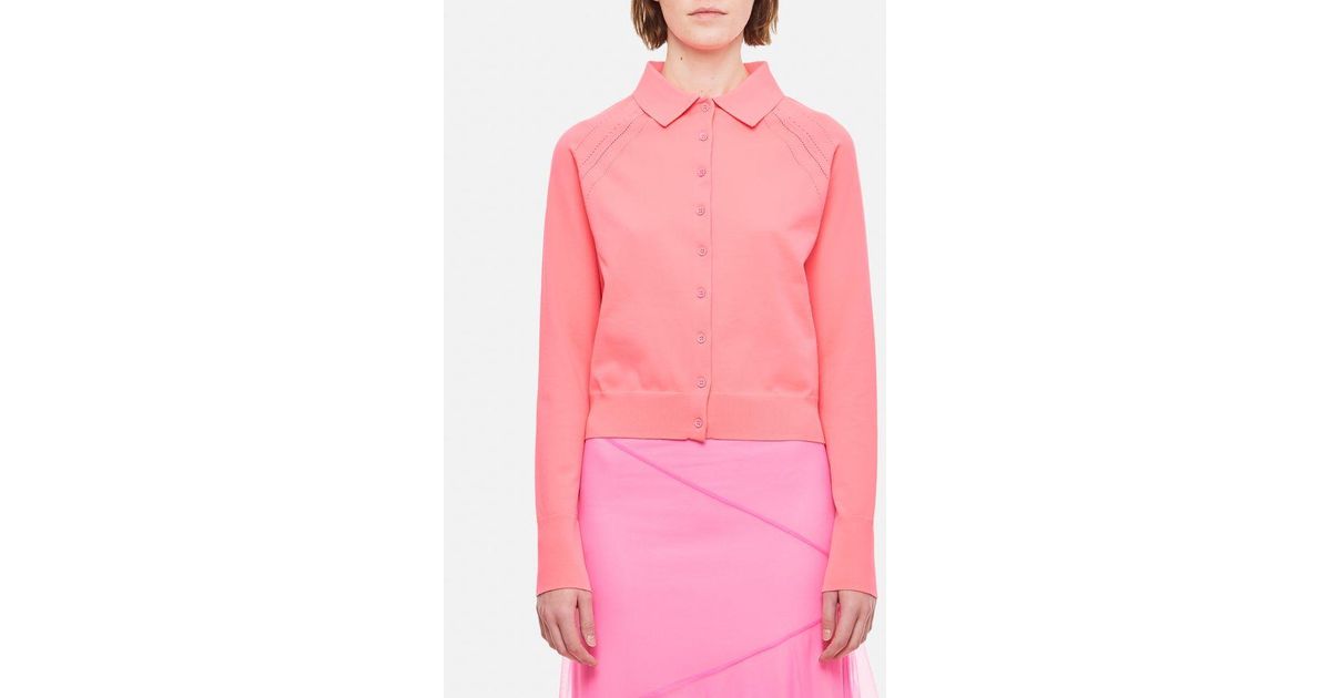 Molly Goddard Kay Synthetic Jersey Cardigan in Pink Lyst