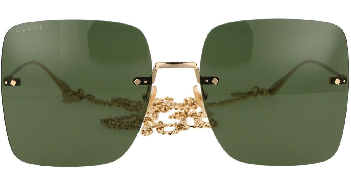 gucci gold and green sunglasses