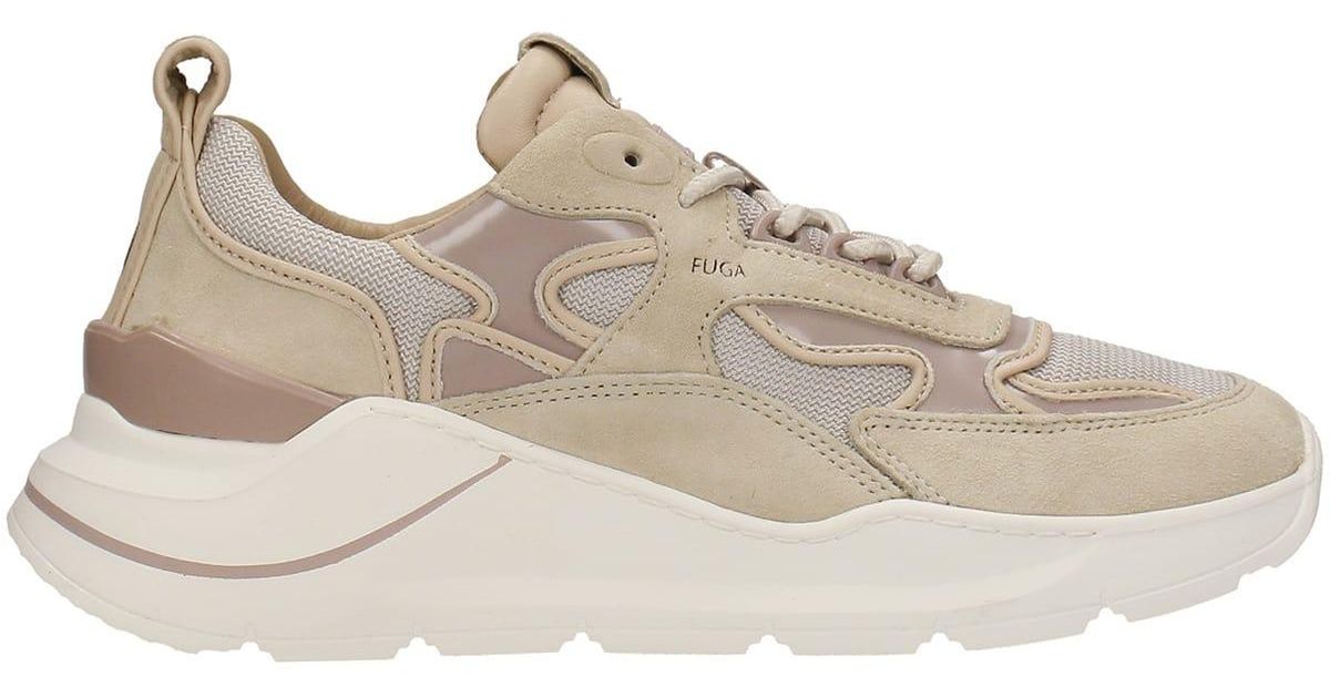 Date Fuga 2.0 Sneakers In Suede And Fabric in Beige (Natural) | Lyst