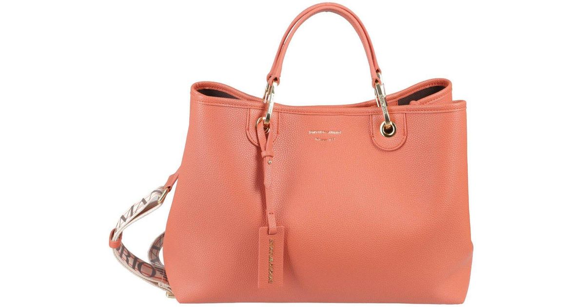 Emporio Armani Logo Detailed Tote Bag in Pink | Lyst