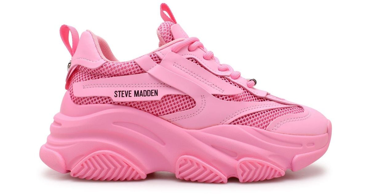 Steve Madden Possession Pink Sneakers | Lyst