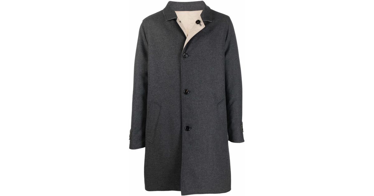 Brunello Cucinelli Dark Grey Cashmere-silk Blend Coat in Black for Men Mens Coats Brunello Cucinelli Coats Save 54% 