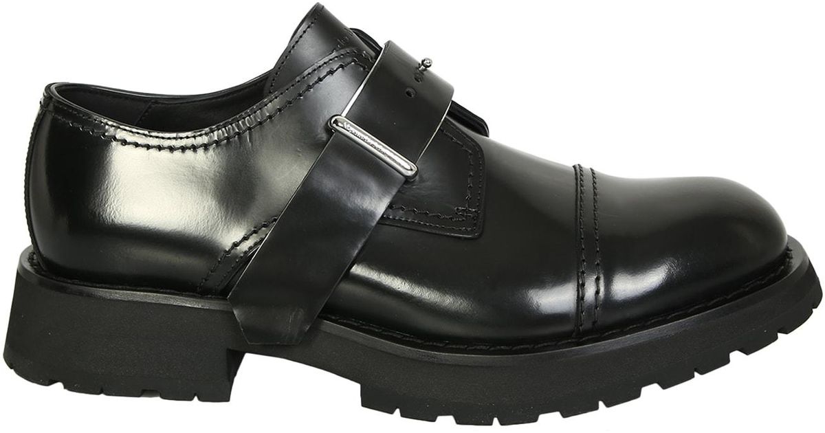Alexander McQueen Leather Monks Shoes With Buckle By . Powerful And ...