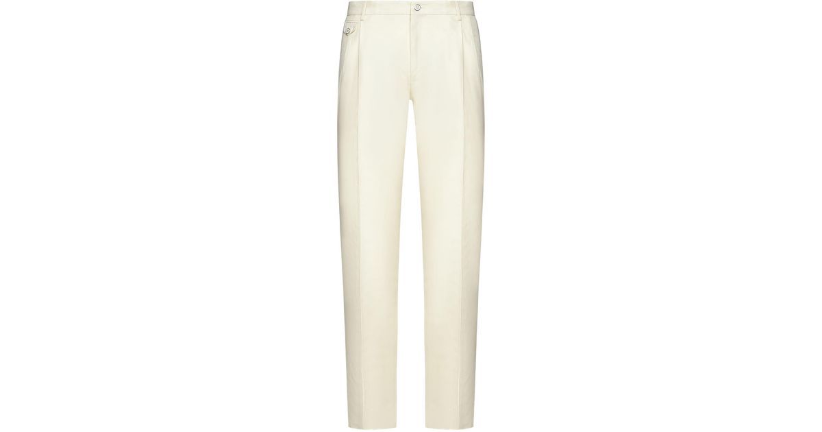 Dolce & Gabbana Pants in White for Men | Lyst