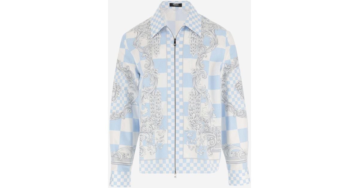 Versace Cotton Jacket With Medusa in Blue for Men | Lyst