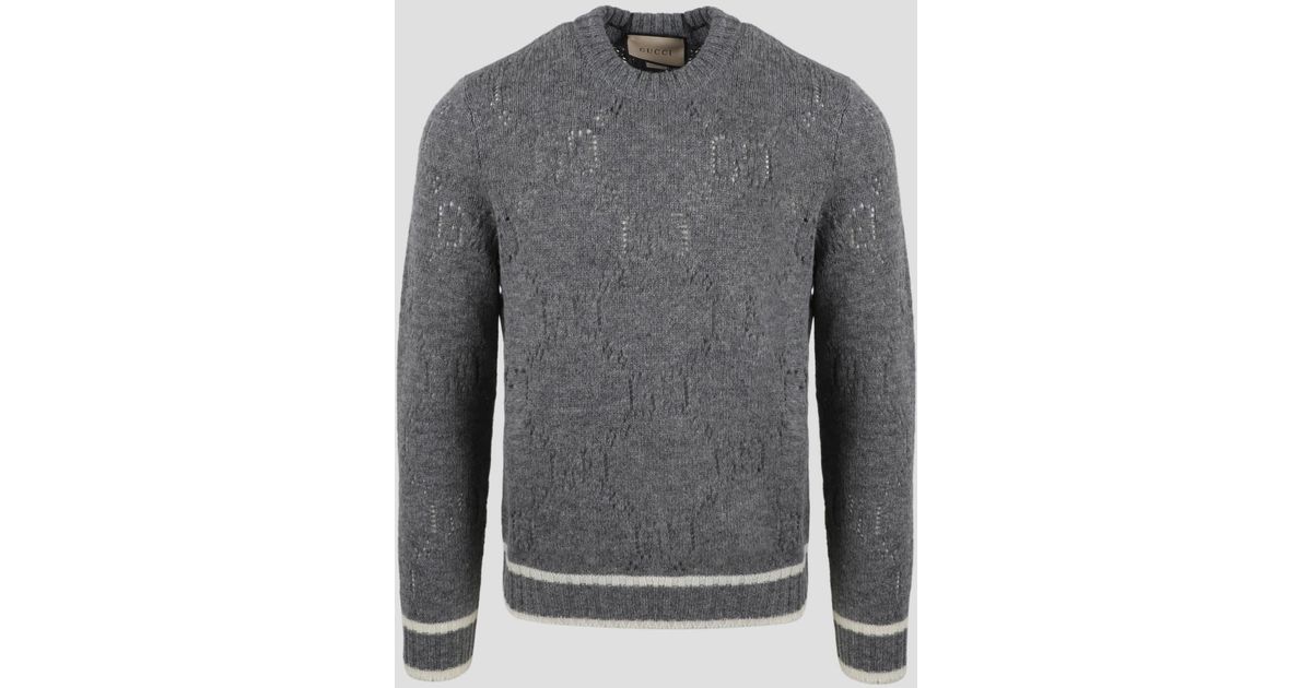 Gucci Gg Jumper in Grey for Men Lyst UK